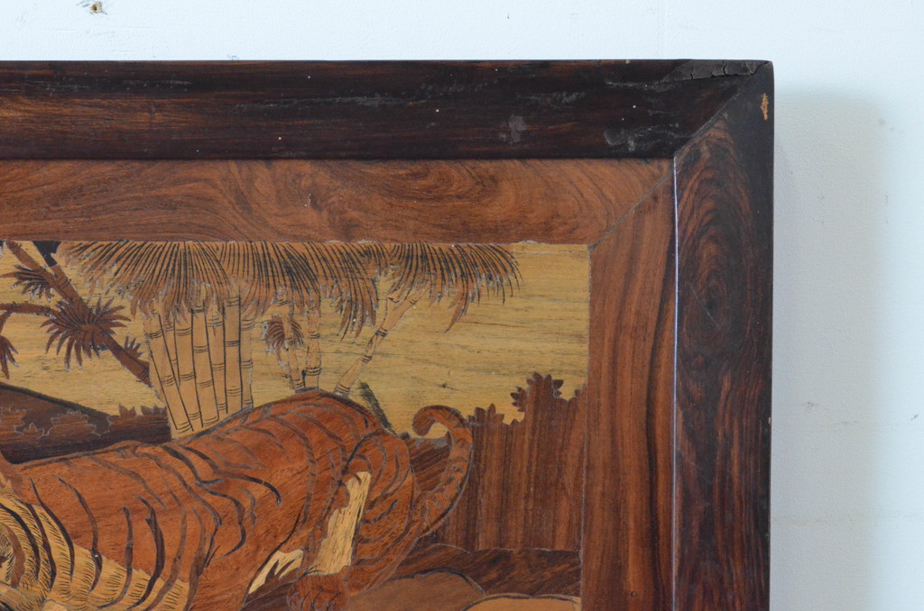 日本代理店正規品 日本画 木材による美術品✨ ハンドメイド インテリア 絵画 寄木細工 木製壁掛け