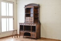 アンティーク家具　希少　明治後期〜大正時代　国産総栗造り　西洋風アンティークキャビネット