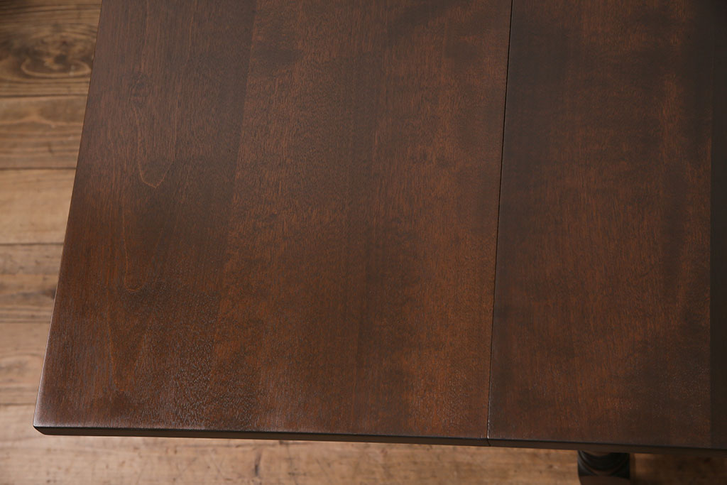 中古　松本民芸家具　M型　洗練されたデザインが魅力的なバタフライテーブル(エクステンションテーブル、バタフライ卓)(定価約20万円)(R-049037)
