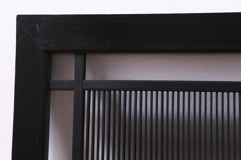 昭和期　細かな縦桟が美しいモダンな雰囲気の筬欄間(欄間、明り取り、装飾品)