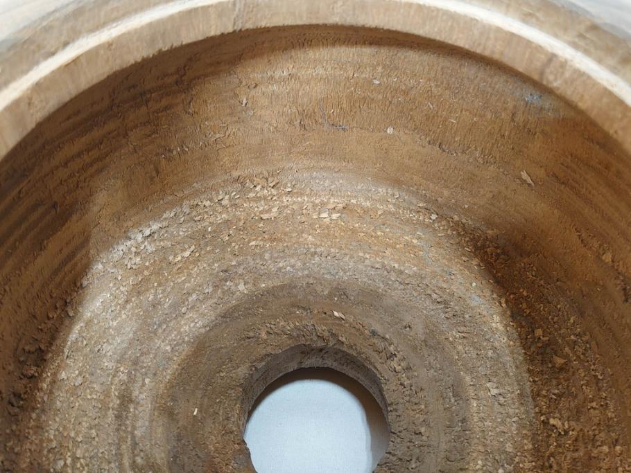 指物師 駒沢利斎　素材を生かした素朴な温かみを感じる桐火桶(丸火鉢、木製火鉢、手あぶり、共箱付き)(R-078770)