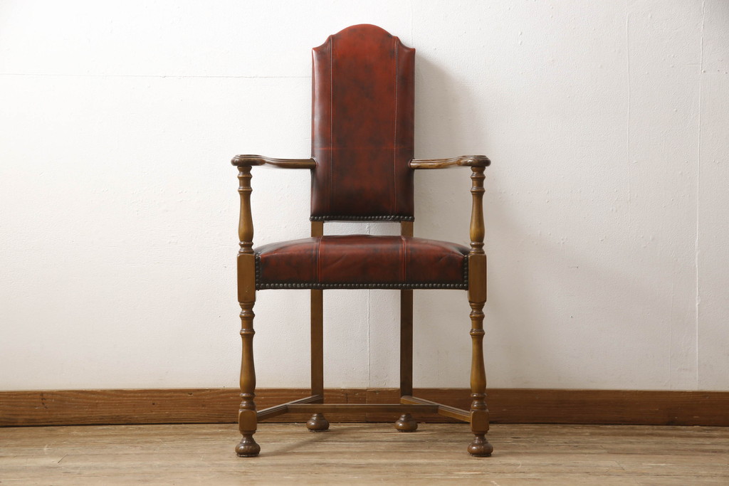 中古　バロッサバレンティ(VARO,S.A. VALENTI)　優美なシルエットが目を引くカクトワール・チェア(椅子、ダイニングチェア、アームチェア)(定価約20万円)(R-064903)