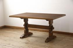 和製ビンテージ　北海道民芸家具　希少な絶版品!　柔らかな曲線が優美なセンターテーブル(ローテーブル、コーヒーテーブル、リビングテーブル、ヴィンテージ)(R-059860)