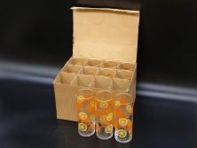 昭和レトロ　レモン　オレンジ　食卓に彩を与えるグラス11点セット(タンブラー、コップ、ガラス、硝子、二色、果物、箱付き、金彩)(R-078827)