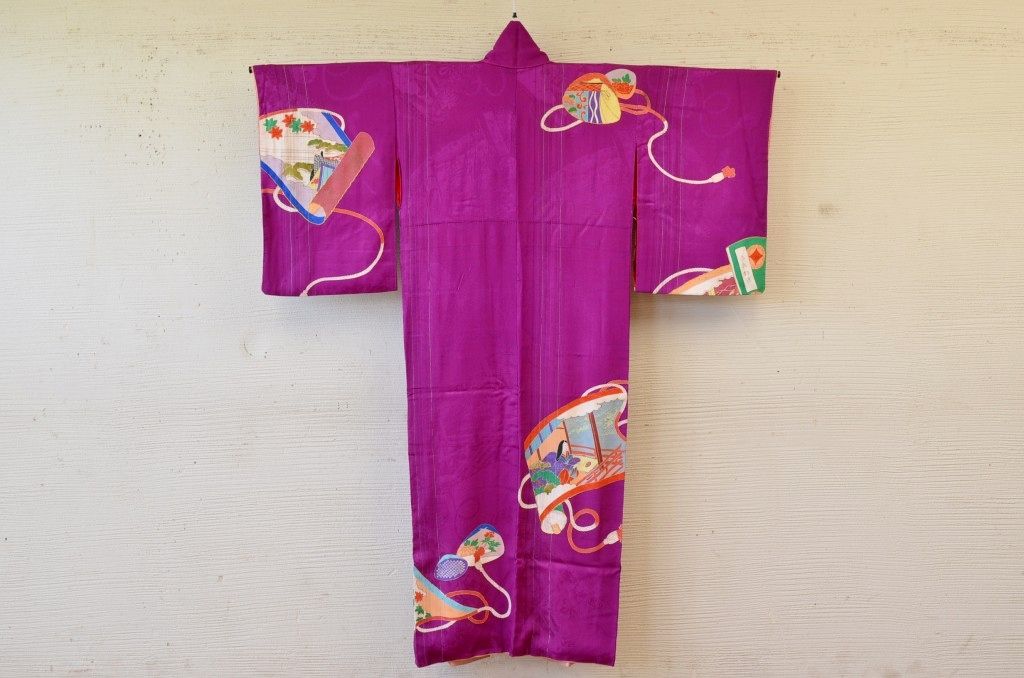 ○古い正絹着物(錦紗縮緬?古布)