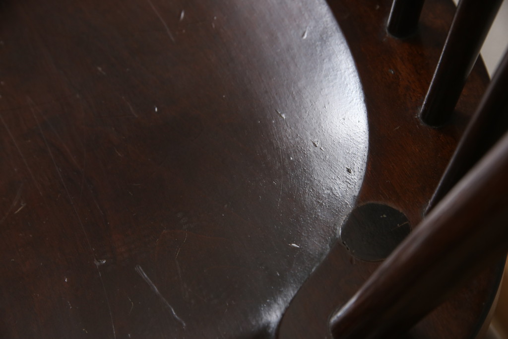 中古　美品　松本民芸家具　シックな佇まいが魅力的な#72型・リーチチェア(ダイニングチェア、ウィンザーチェア、板座チェア、椅子、ウインザーチェア)(R-063810)