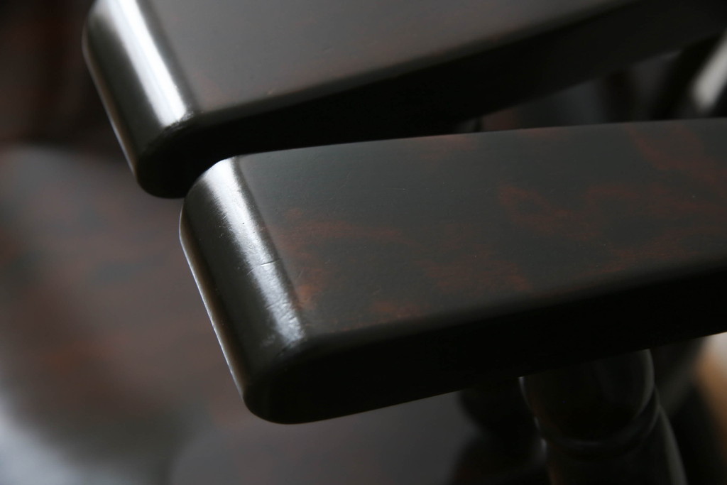 中古　美品!!　北海道民芸家具　HM630　格好良い佇まいが魅力のキャプテンチェア3脚セット(肘掛け椅子、アームチェア、イス、板座チェア、ダイニングチェア)(R-066825)