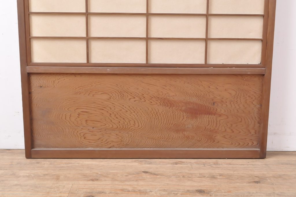 アンティーク建具　日本風情が感じられる雪見障子戸1枚(引き戸、摺り上げ障子戸、建具)(R-054388)