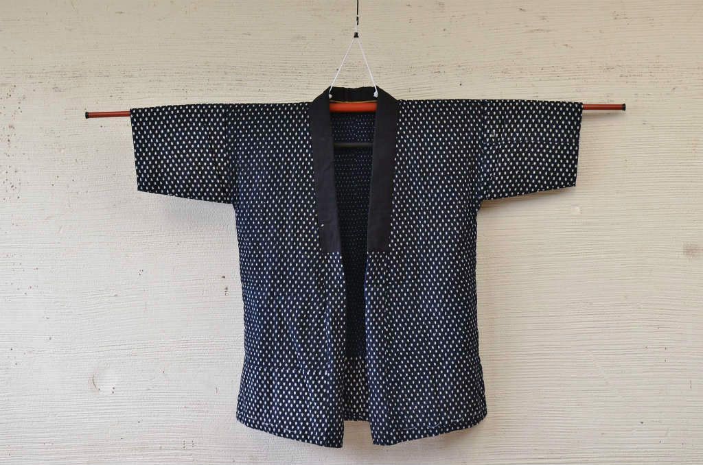 ○古い木綿着物5枚セット1　絣古布材料