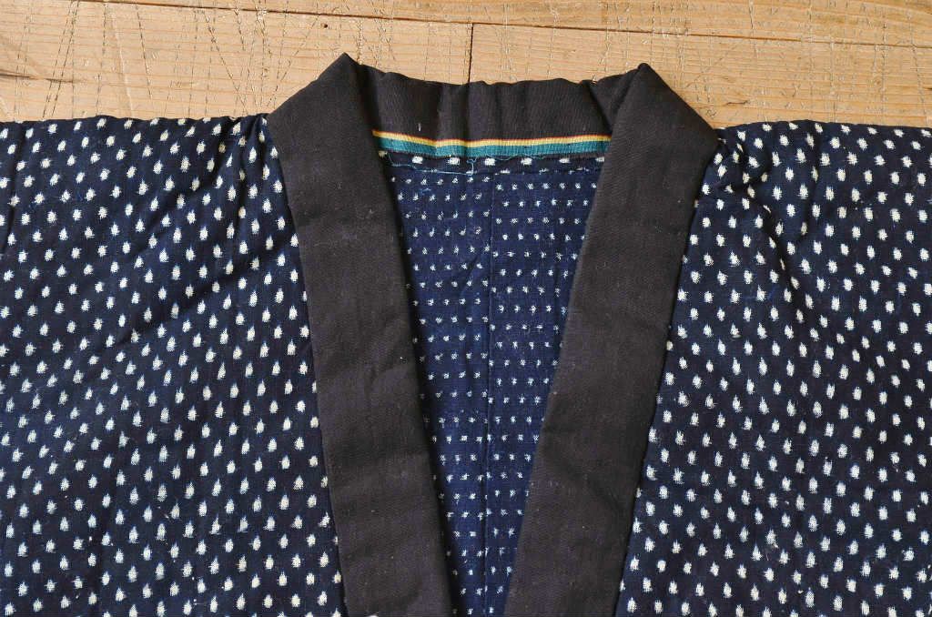 ○古い木綿着物5枚セット1　絣古布材料
