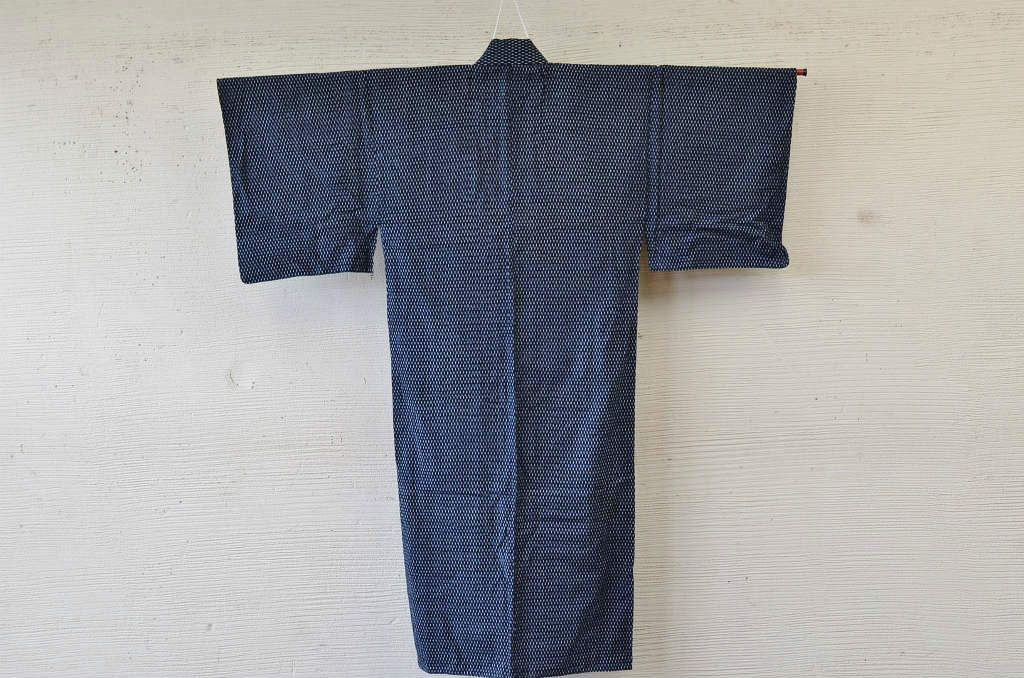 ○古い木綿着物5枚セット2　絣古布材料