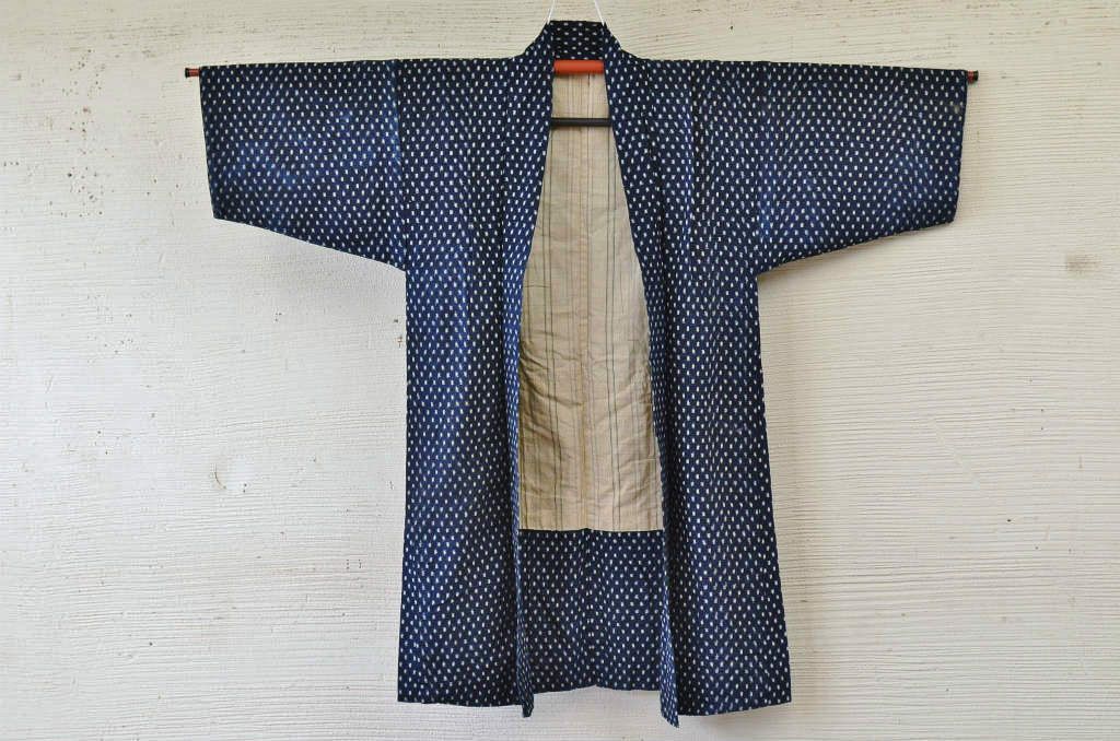 ○古い木綿着物5枚セット2　絣古布材料