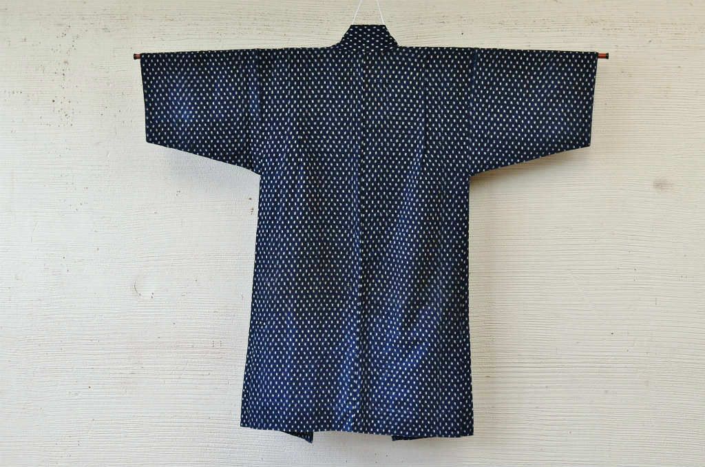 ○古い木綿着物5枚セット2　絣古布材料