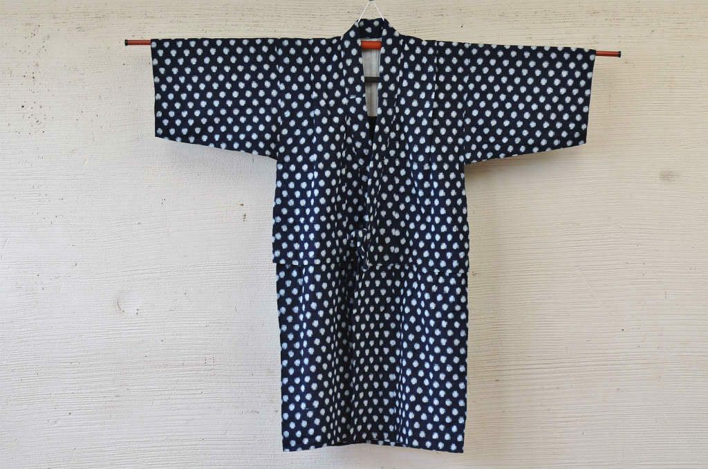 ○古い木綿着物5枚セット2　絣古布材料