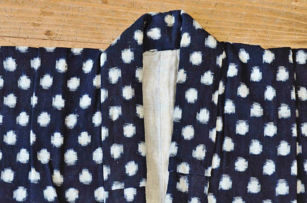 ○古い木綿着物5枚セット2　絣古布材料