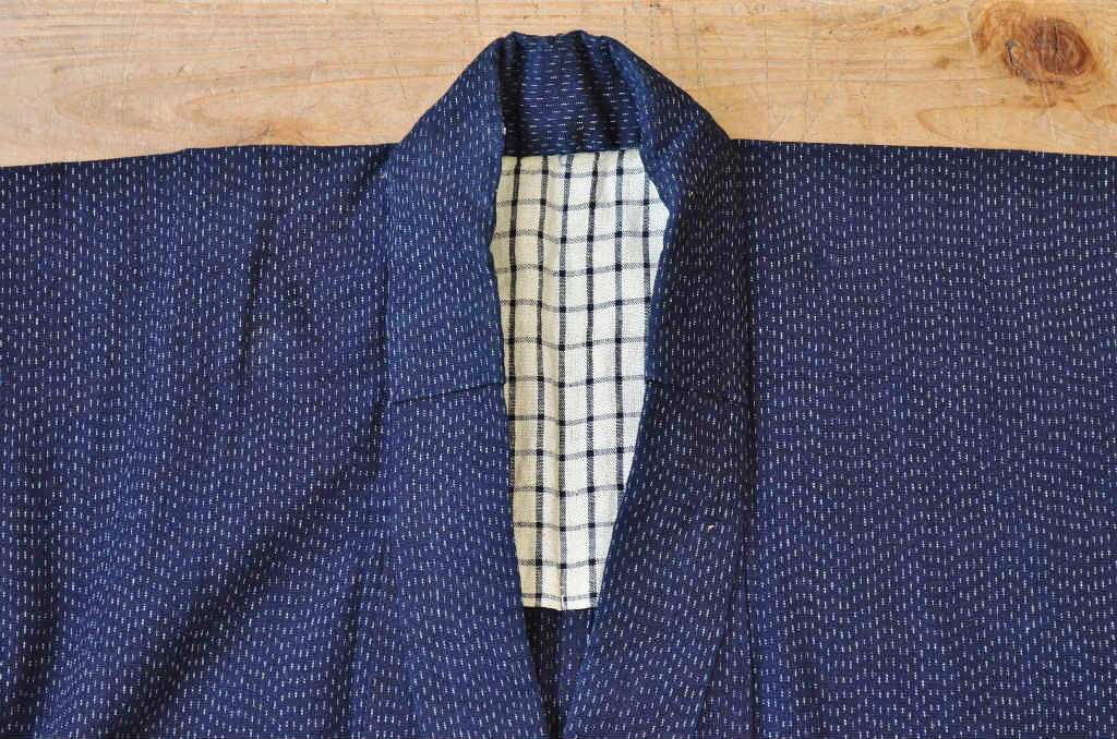 ○古い木綿着物5枚セット3　絣古布材料