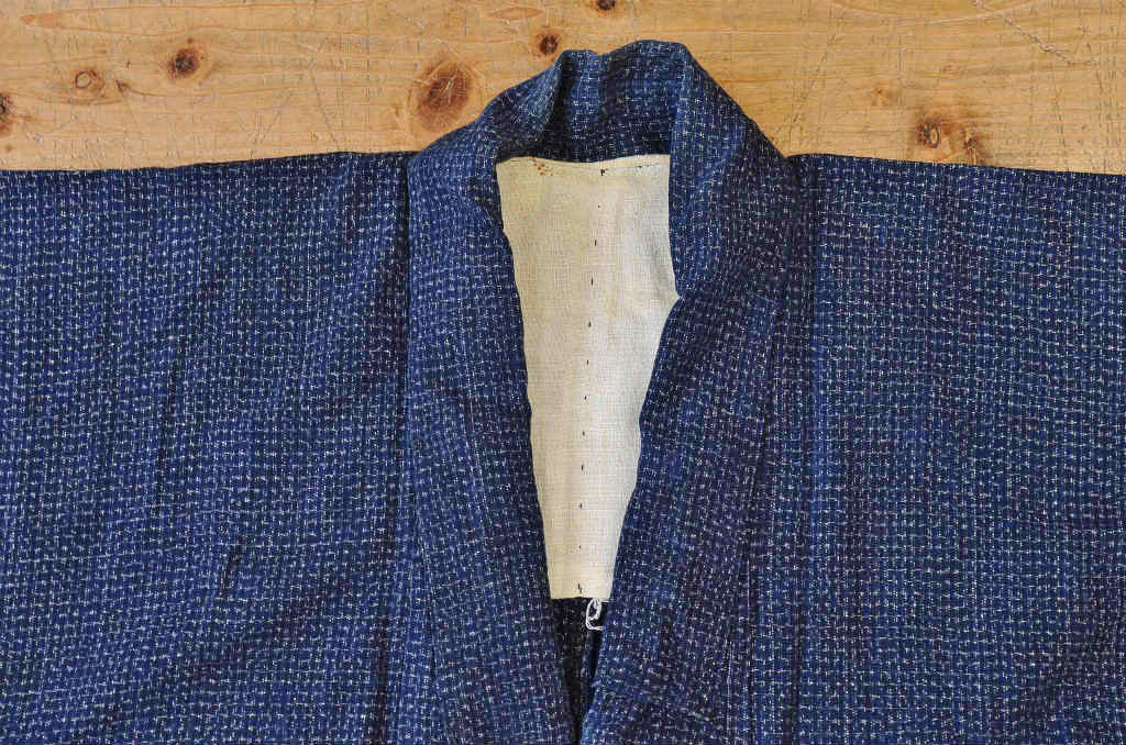 ○古い木綿着物5枚セット3　絣古布材料