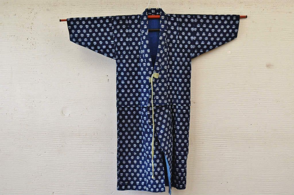 ○古い木綿着物5枚セット4　絣古布材料