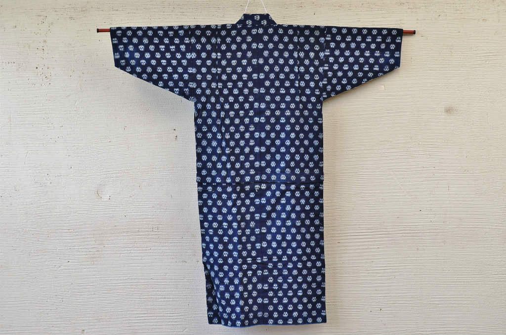 ○古い木綿着物5枚セット4　絣古布材料
