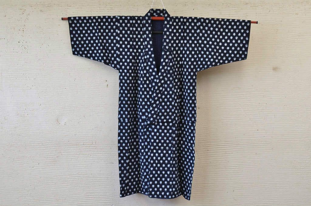 ○古い木綿着物5枚セット4　絣古布材料