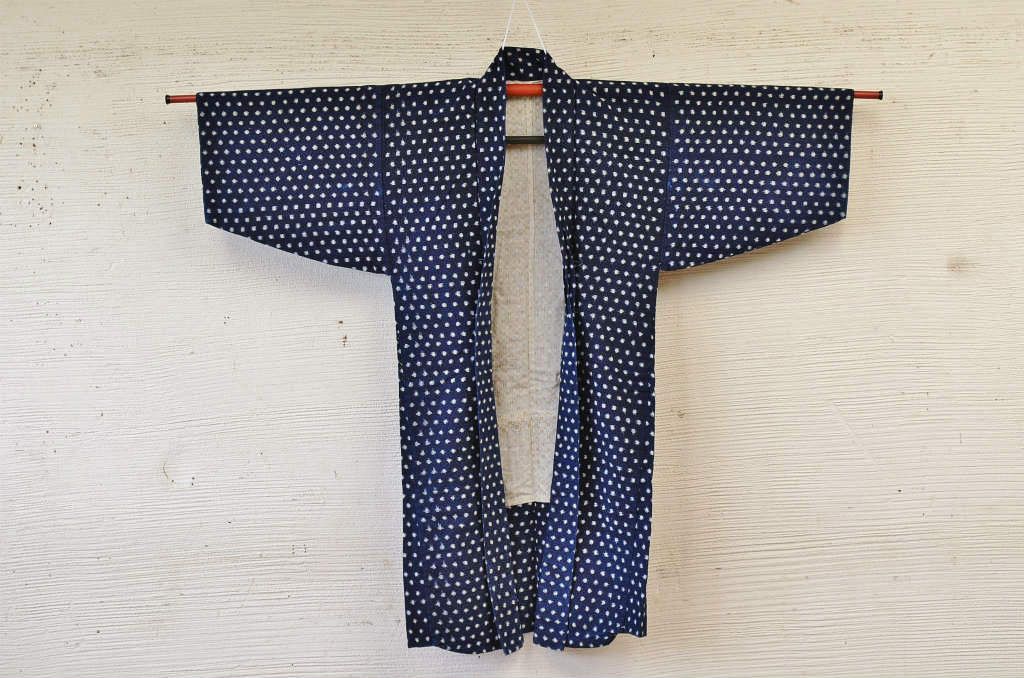 ○古い木綿着物5枚セット4　絣古布材料