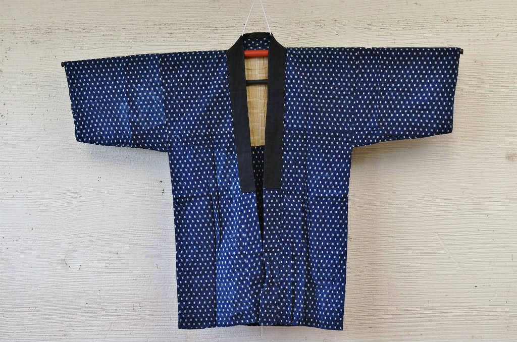 ○古い木綿着物5枚セット4　絣古布材料
