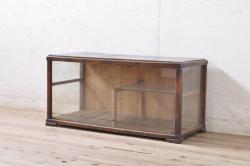 レトロ家具　昭和レトロ　KIHARA　雑貨屋さん収納が叶うナラ材製ネームプレート付きカードケース(引き出し、チェスト、図書館、図書室)(R-050018)
