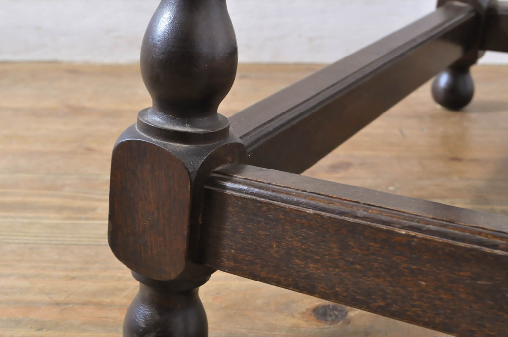 和製ビンテージ　松本民芸家具　#25型スツール・テーブル　クラシカルなデザインがお洒落なサイドテーブル(コーヒーテーブル、カフェテーブル、ローテーブル、ヴィンテージ)(R-064463)