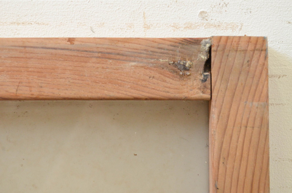 アンティーク建具　レトロな雰囲気を醸し出すガラス欄間2枚セット(明り取り、明かり取り)(R-071702)