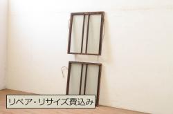 アンティーク建具　整然とした縦桟が美しい筬(オサ)欄間1枚(明り取り、明かり取り、格子、オサランマ)(R-069303)