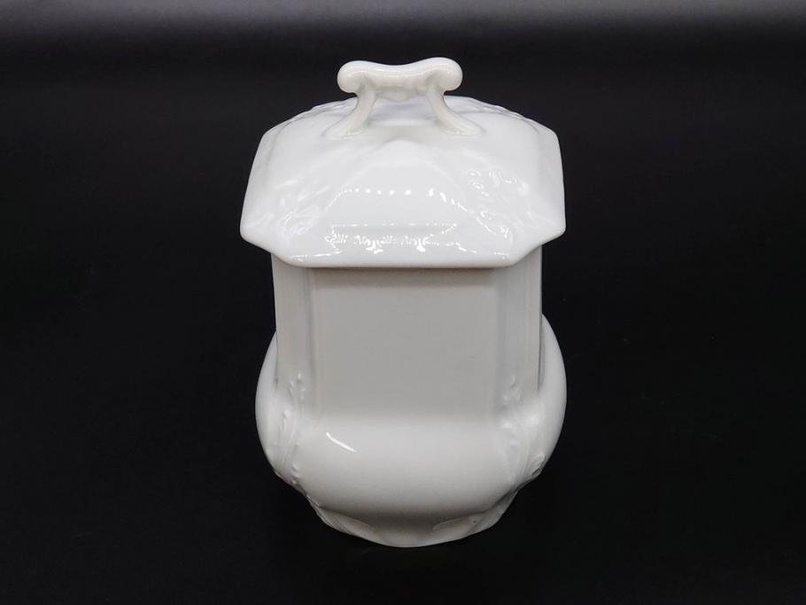 フランス/TRADITION CNP FRANCE　LIMOGES(リモージュ)　ドイツ/KRONESTER BAVARIA(クロネスター ババリア)　白磁　シンプルでどんな食卓にも馴染むシュガーポット2点・バスケット・小物入れ2点セット(菓子器、蓋物、カゴ、籠、洋食器)(R-078882)