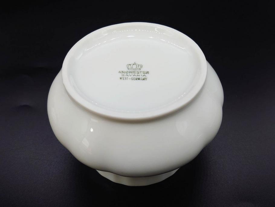フランス/TRADITION CNP FRANCE　LIMOGES(リモージュ)　ドイツ/KRONESTER BAVARIA(クロネスター ババリア)　白磁　シンプルでどんな食卓にも馴染むシュガーポット2点・バスケット・小物入れ2点セット(菓子器、蓋物、カゴ、籠、洋食器)(R-078882)