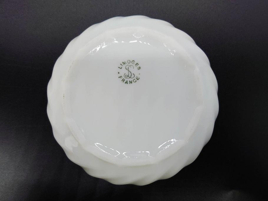 フランス/TRADITION CNP FRANCE　LIMOGES(リモージュ)　ドイツ/KRONESTER BAVARIA(クロネスター ババリア)　白磁　シンプルでどんな食卓にも馴染むシュガーポット2点・バスケット・小物入れ2点セット(菓子器、蓋物、カゴ、籠、洋食器)(R-078882)