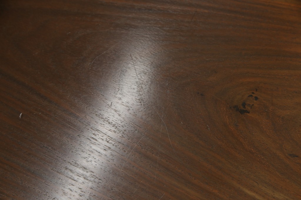 和製ビンテージ　最高級!　指物工芸家具　中桐・漆塗り　総シタン(紫檀)　凝った意匠が魅力的な、天板一枚板の文机(座机、在宅ワーク用、ローテーブル、センターテーブル、ヴィンテージ)(R-057694)