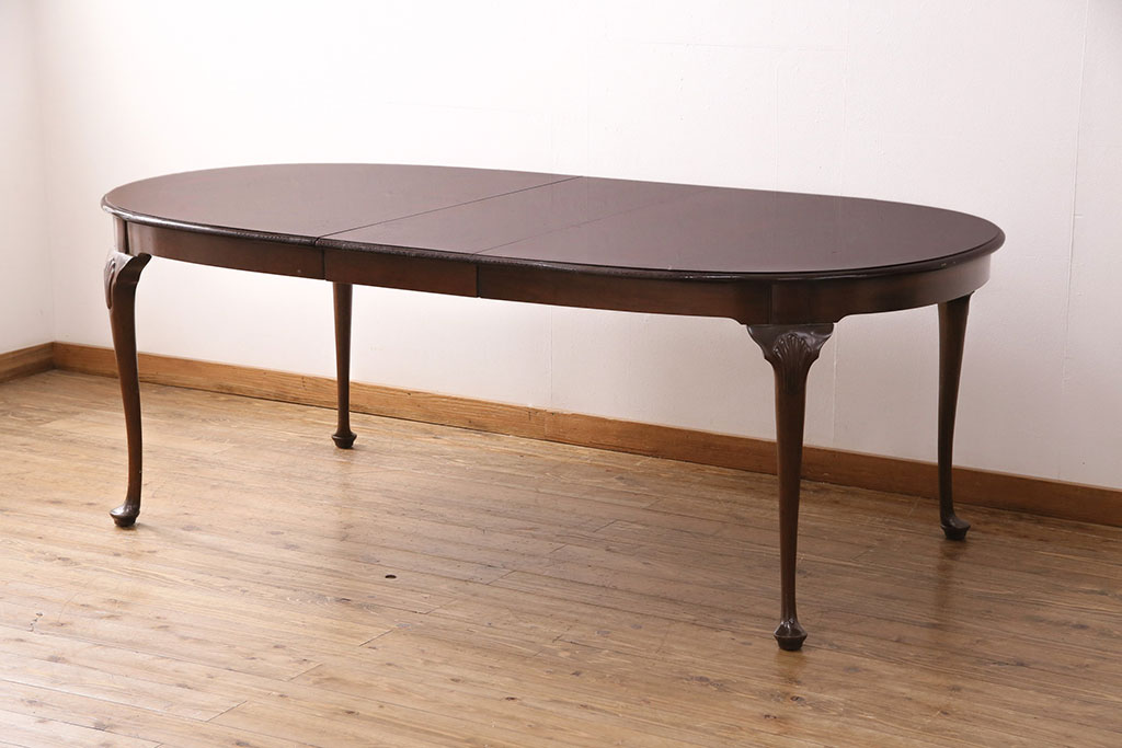 中古　美品　アメリカ輸入家具　Stickley(スティックレー、スティックレイ)　マホガニー材製の高級感あふれるエクステンションテーブル(ダイニングテーブル)(R-049666)