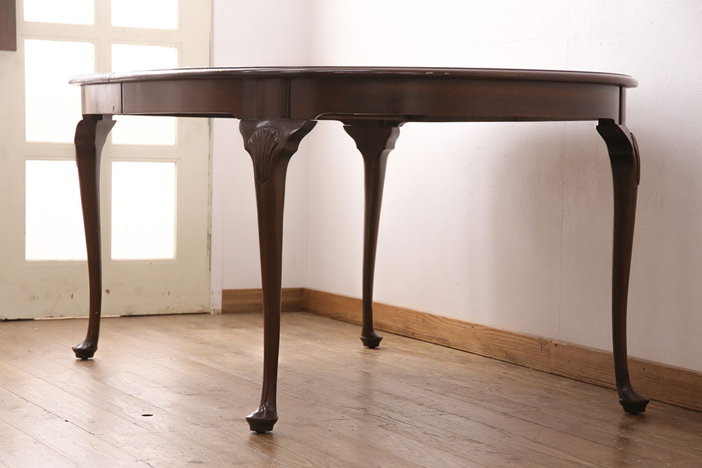 中古　美品　アメリカ輸入家具　Stickley(スティックレー、スティックレイ)　マホガニー材製の高級感あふれるエクステンションテーブル(ダイニングテーブル)(R-049666)
