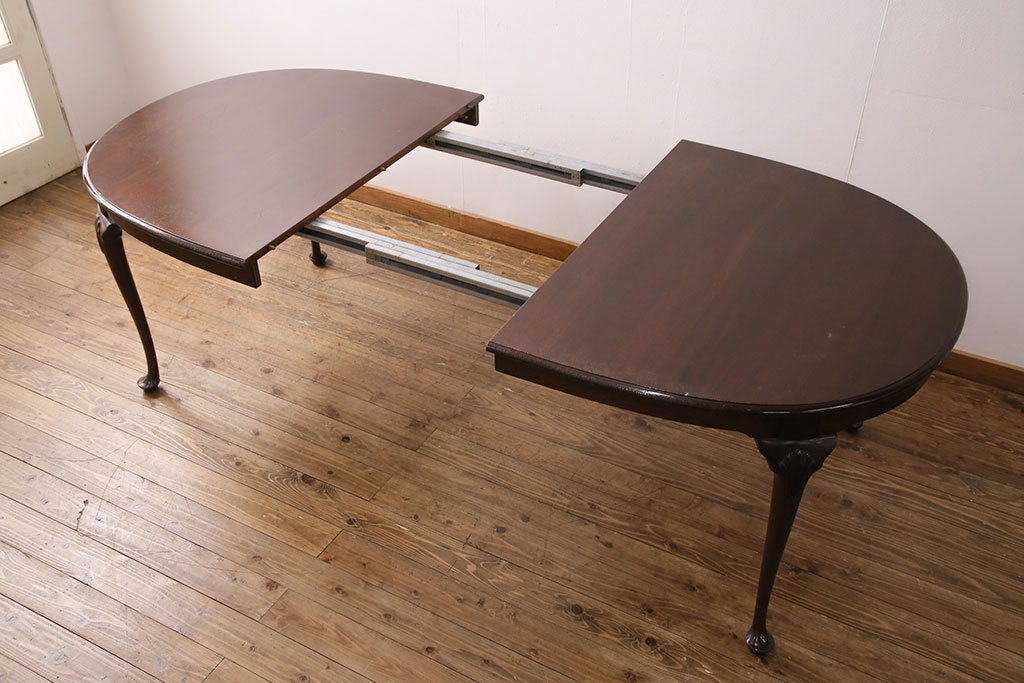 中古　美品　アメリカ輸入家具　Stickley(スティックレー、スティックレイ)　マホガニー材製の高級感あふれるエクステンションテーブル(ダイニングテーブル)(R-049666)