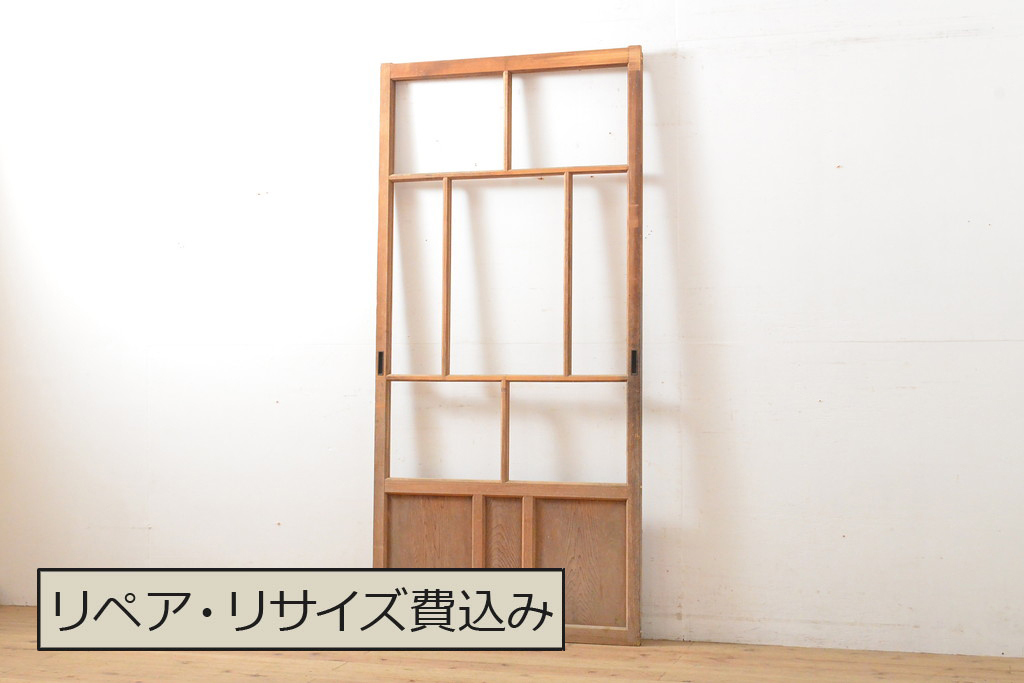 アンティーク建具　大正ロマン　ノスタルジックな雰囲気を醸し出すガラス戸1枚(引き戸、建具)(R-059227)