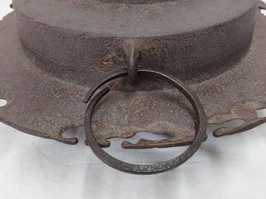 時代物　健仁松堂　斑紫銅蓋　透木釜　時を重ねた味わいのある羽釜(釜、湯釜、湯沸かし、煎茶道具、茶道具、共箱付き)(R-078930)