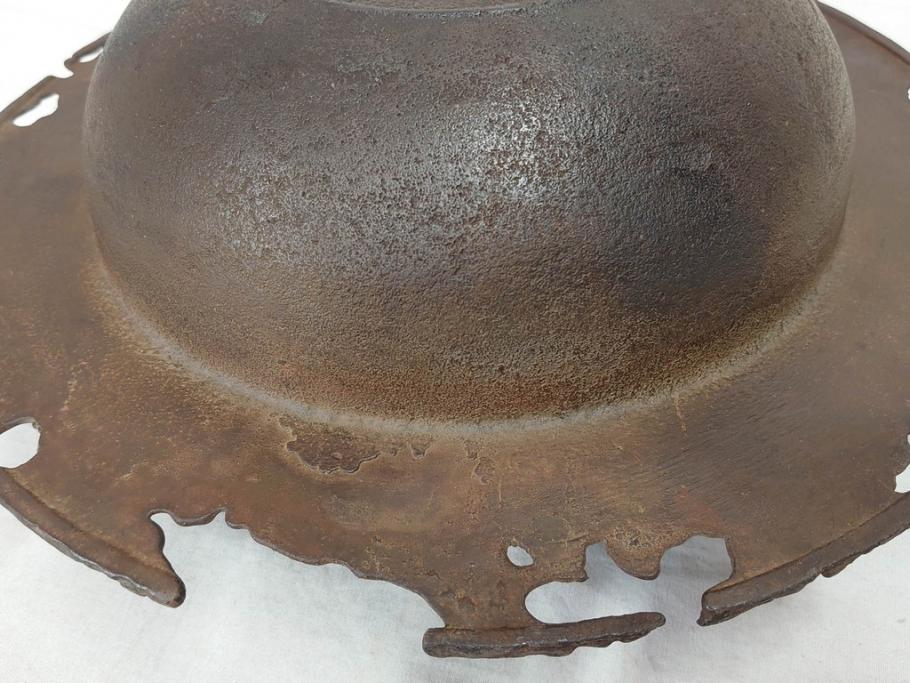 時代物　健仁松堂　斑紫銅蓋　透木釜　時を重ねた味わいのある羽釜(釜、湯釜、湯沸かし、煎茶道具、茶道具、共箱付き)(R-078930)