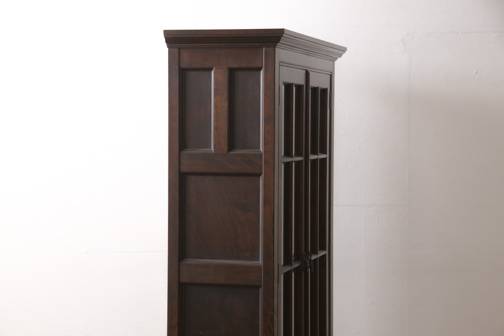 中古　美品　松本民芸家具　シックなインテリアと相性の良いC型書棚(定価約63万円)(ブックケース、本棚、本箱、飾り棚)(R-054377)