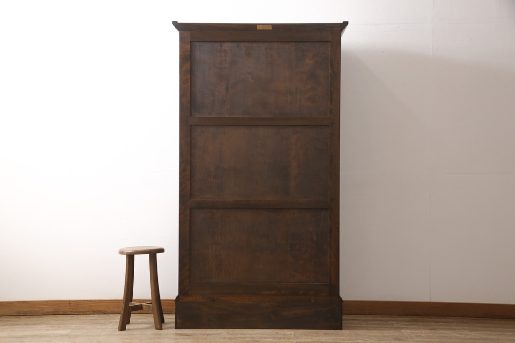 中古　美品　松本民芸家具　シックなインテリアと相性の良いC型書棚(定価約63万円)(ブックケース、本棚、本箱、飾り棚)(R-054377)