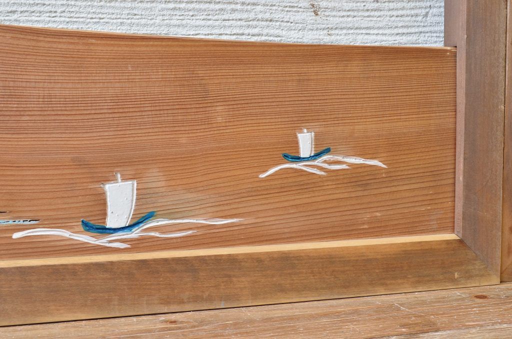 珍品!おもしろデザインの欄間2枚セット