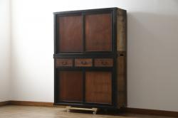 中古　展示品　未使用品　四国・高松　飛鳥欅箪笥　艶やかな朱色が魅力的な箪笥ローボード(収納棚、戸棚、リビングボード、テレビボード、テレビ台)(R-080238)
