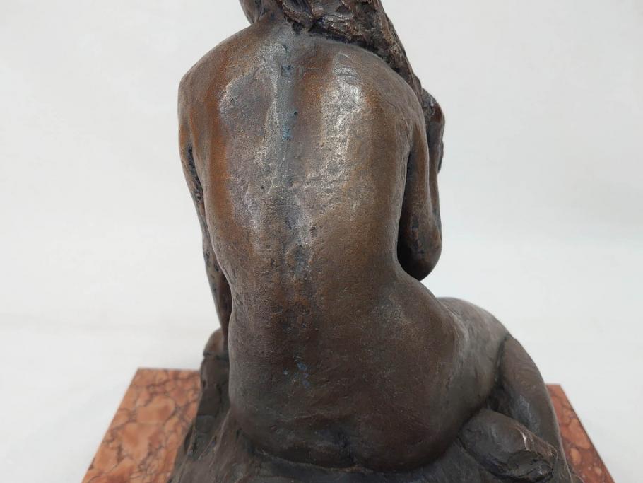 銘有　裸婦像　高さ約29.5cm　重量約10.72kg　細かい所まで丁寧につくられた上品な雰囲気のブロンズ像(置物、オブジェ、女性像、箱なし)(R-073028)