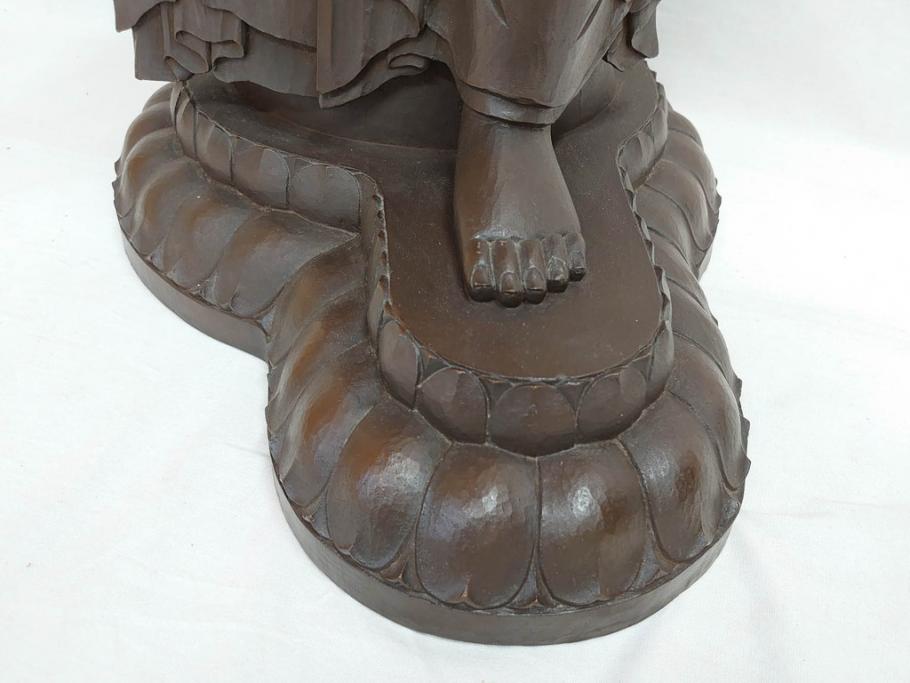 仏師　彫刻家　松久宗琳　弥勒菩薩半跏思惟像　高さ約60.5cm　重量約15.66kg　細部まで丁寧につくり込まれた重厚感のあるブロンズ像(仏像、置物、オブジェ)(R-073031)