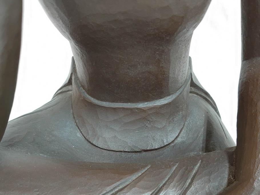仏師　彫刻家　松久宗琳　弥勒菩薩半跏思惟像　高さ約60.5cm　重量約15.66kg　細部まで丁寧につくり込まれた重厚感のあるブロンズ像(仏像、置物、オブジェ)(R-073031)