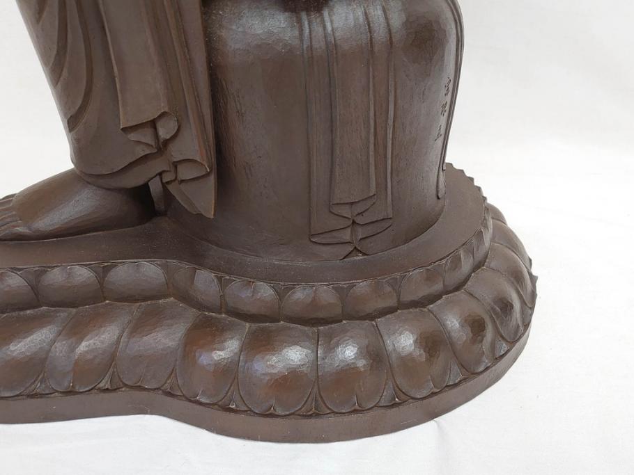 仏師　彫刻家　松久宗琳　弥勒菩薩半跏思惟像　高さ約60.5cm　重量約15.66kg　細部まで丁寧につくり込まれた重厚感のあるブロンズ像(仏像、置物、オブジェ)(R-073031)