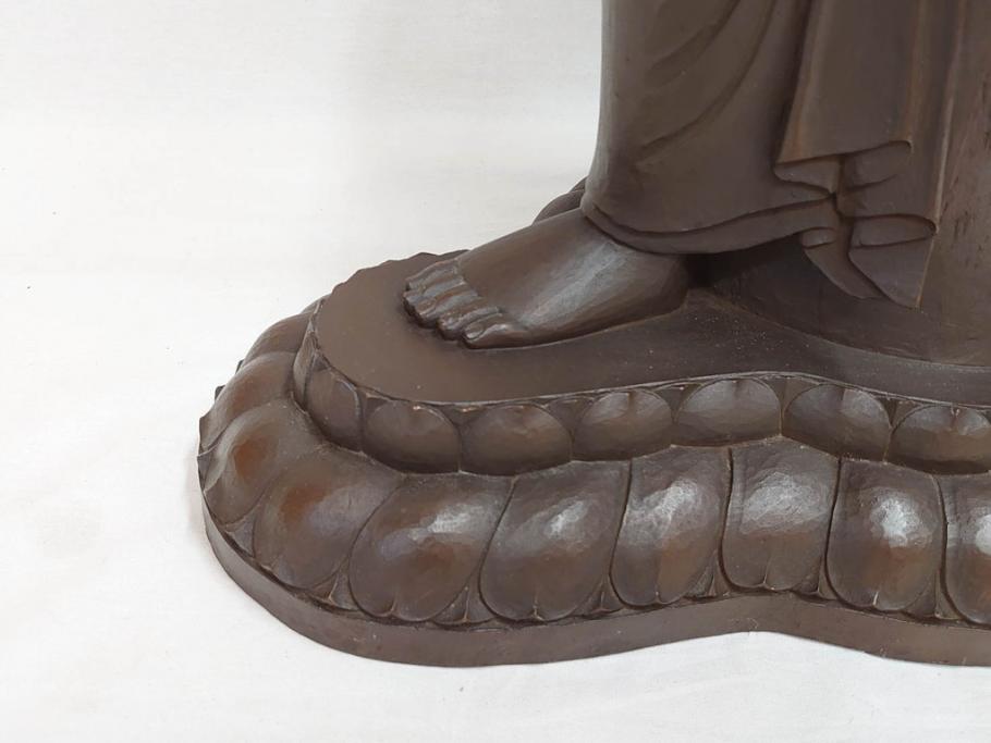 仏師　彫刻家　松久宗琳　弥勒菩薩半跏思惟像　高さ約60.5cm　重量約15.66kg　細部まで丁寧につくり込まれた重厚感のあるブロンズ像(仏像、置物、オブジェ)(R-073031)
