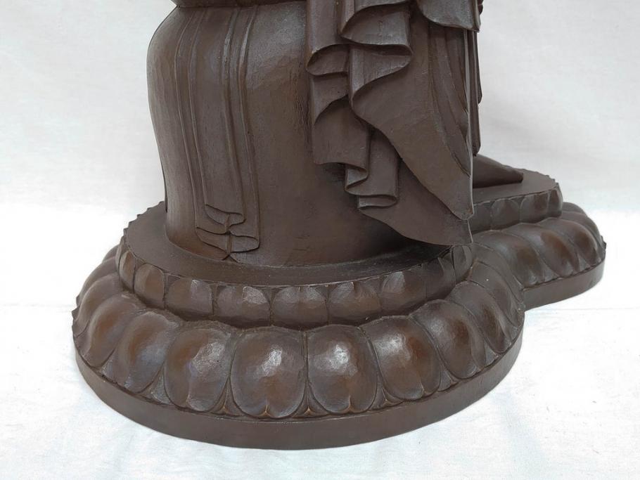 仏師　彫刻家　松久宗琳　弥勒菩薩半跏思惟像　高さ約60.5cm　重量約15.66kg　細部まで丁寧につくり込まれた重厚感のあるブロンズ像(仏像、置物、オブジェ)(R-073031)